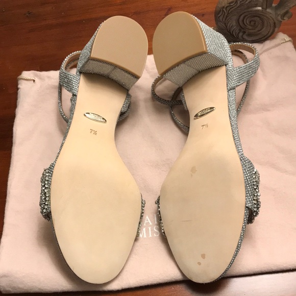 Final Price- BADGLEY MISCHKA Crystal Embellished Evening Shoes - Picture 9 of 14